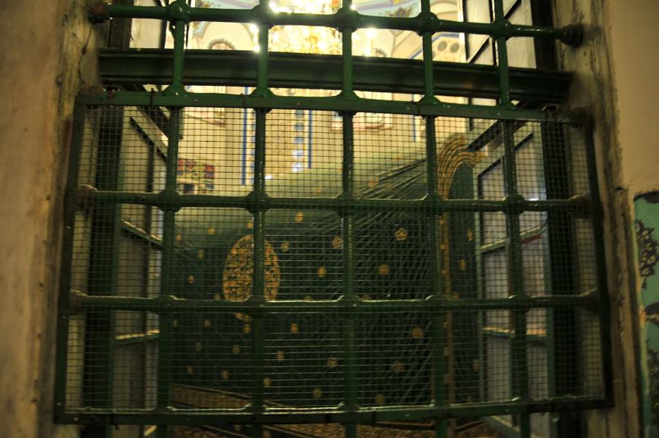 Secured window at the mosque at Hebron, Palestine, Tombs of the Patriarchs